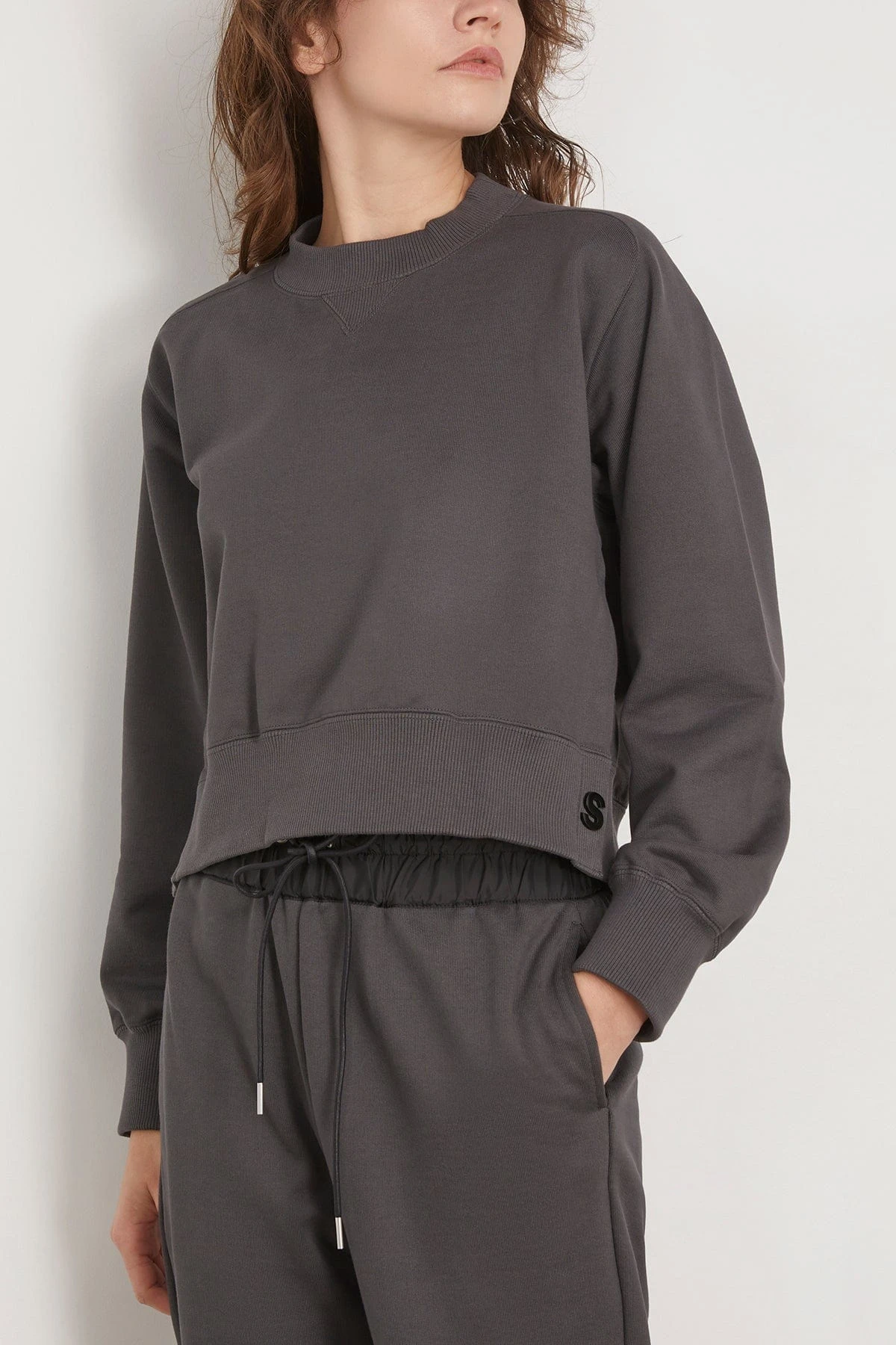 Sacai Sweat Jersey Pullover In Charcoal Gray - Image 3