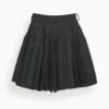 Sacai Chalk Stripe Bonding Shorts In Black