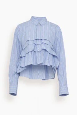 Sacai Cotton Poplin Shirt In Stripe