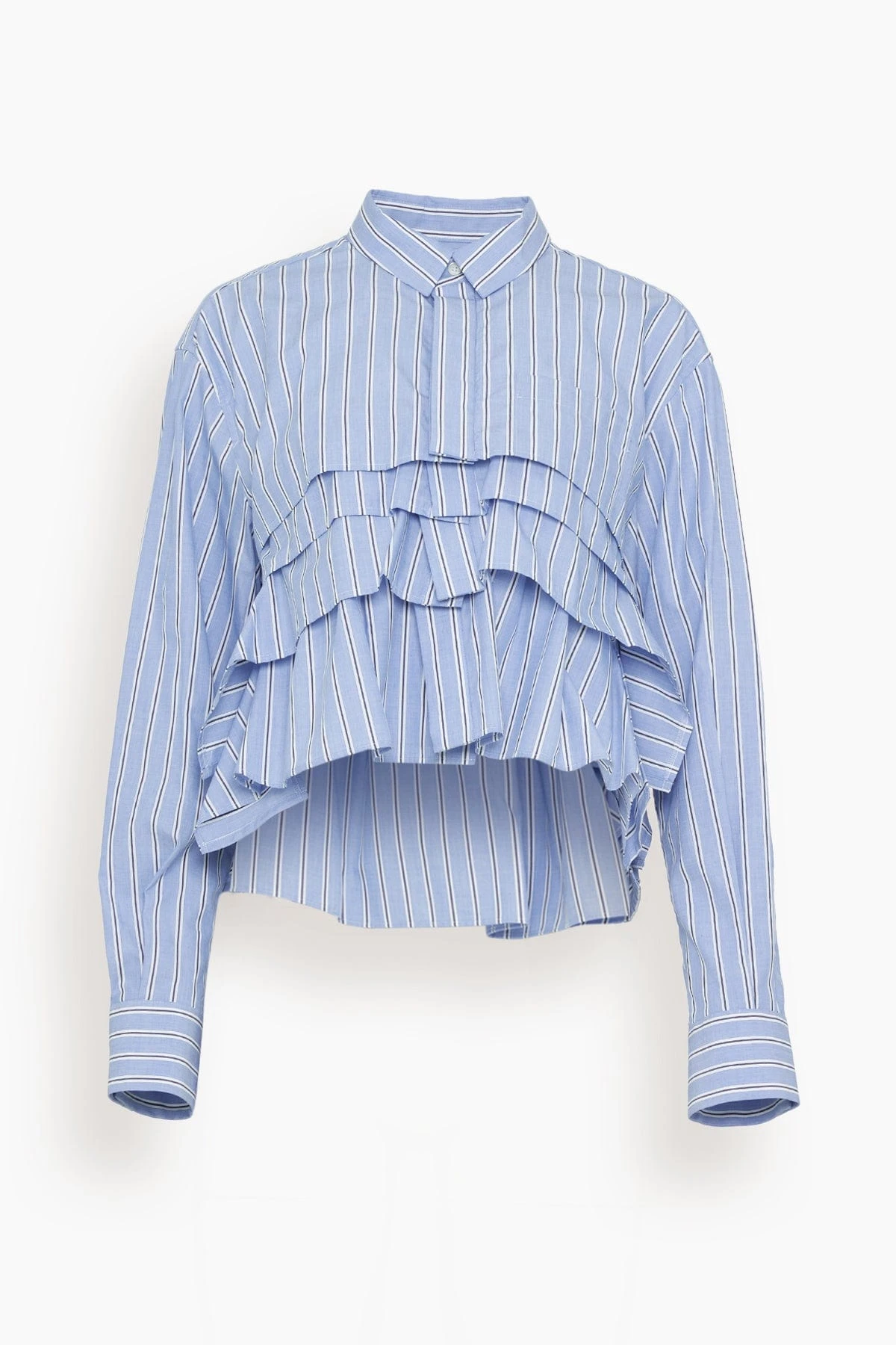 Sacai Cotton Poplin Shirt In Stripe