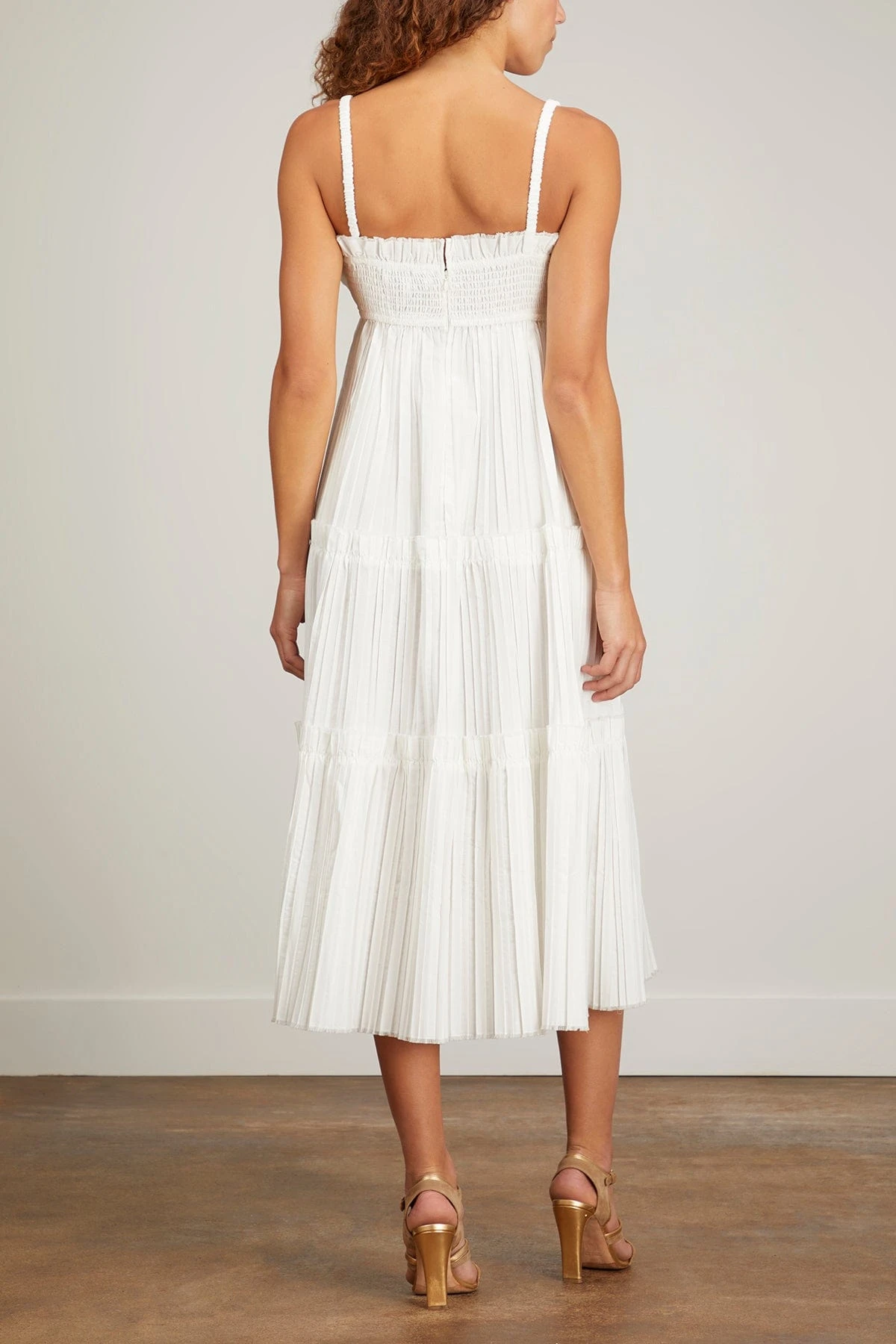 SEA Greir Pleating Slip Dress In Cream - Image 4