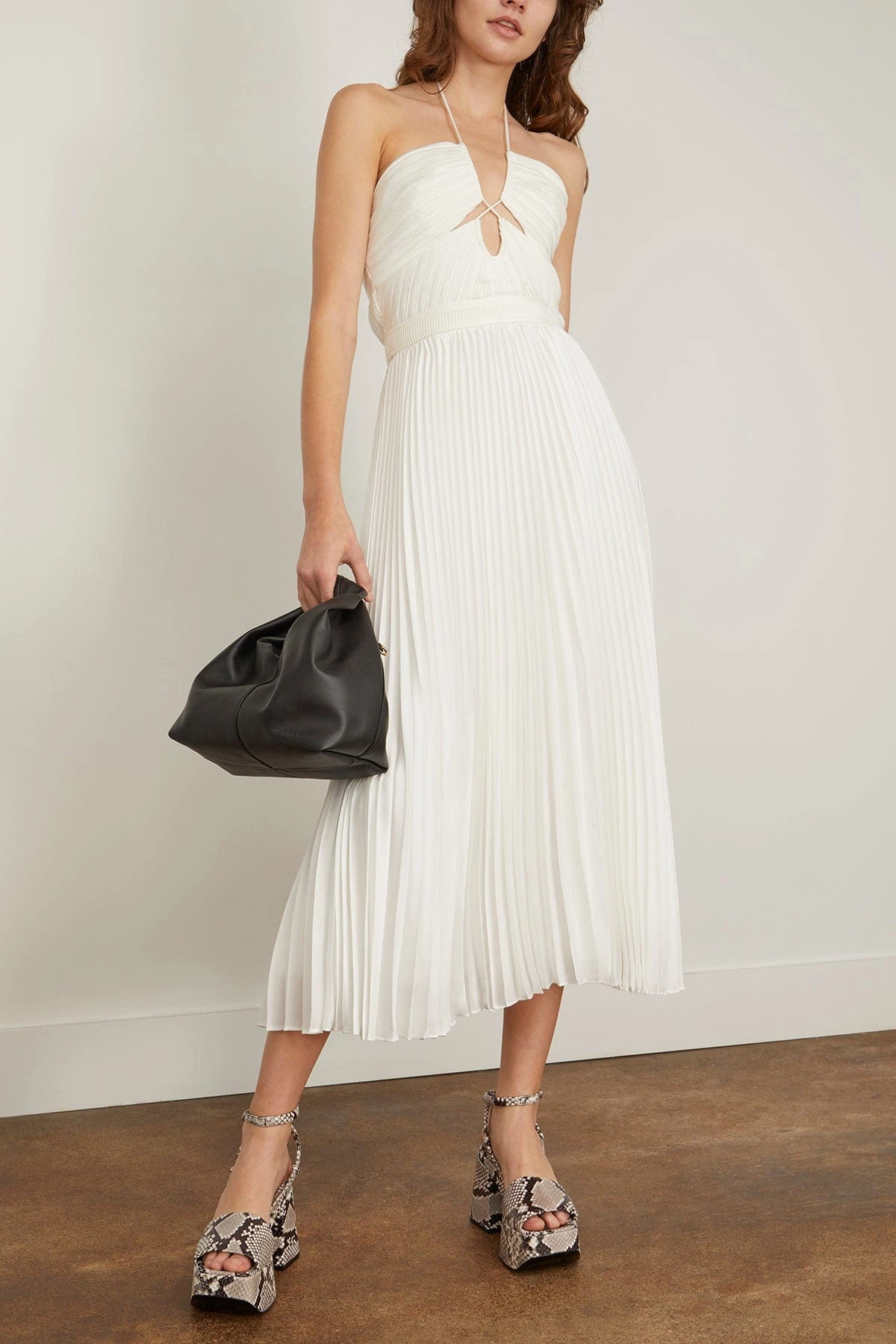 Annita Sleeveless Cut Out Midi Dress In White - Image 2