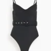 Noa Belted Bustier One Piece In Black
