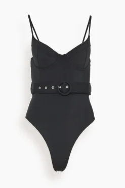 Noa Belted Bustier One Piece In Black