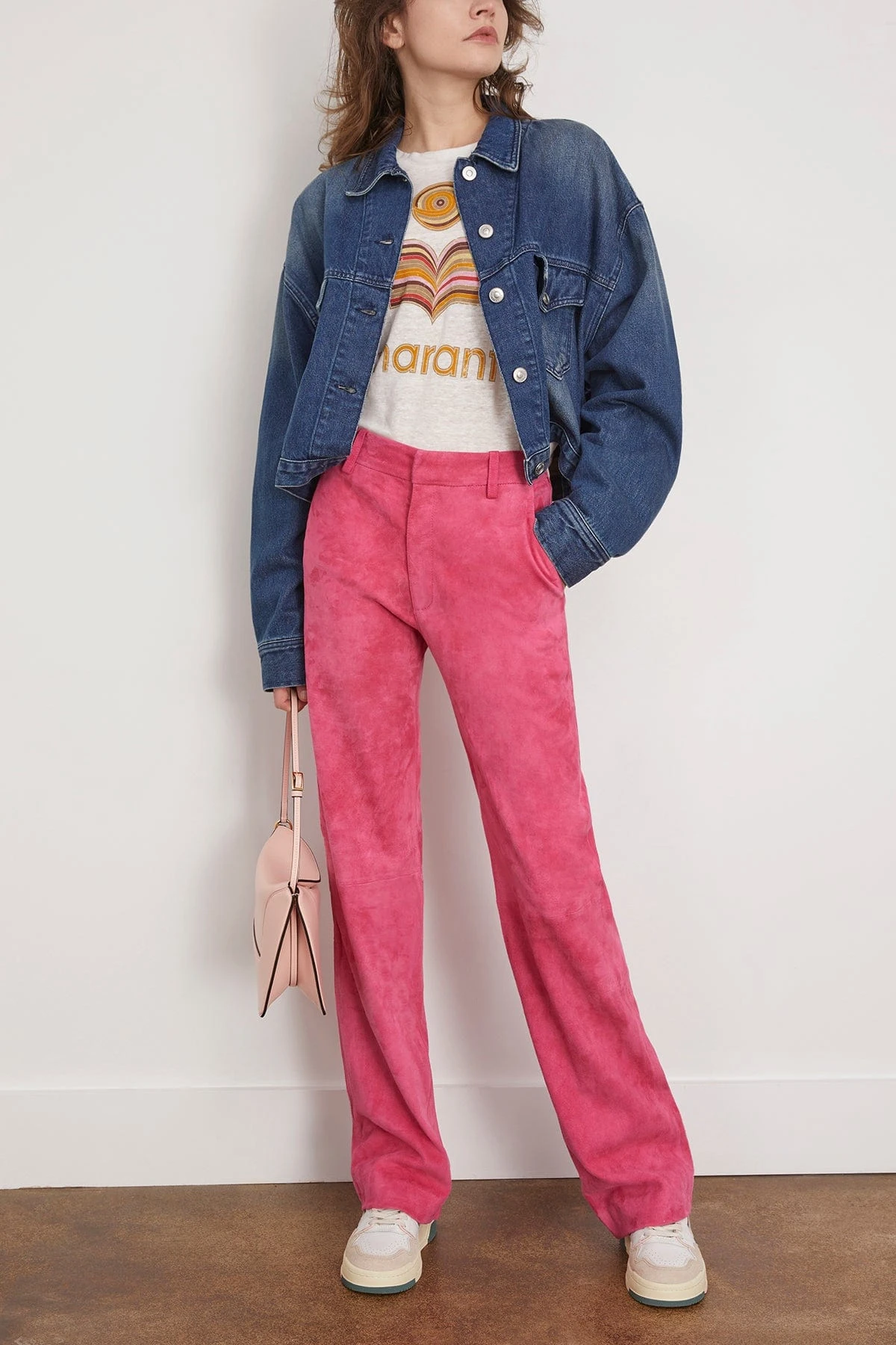 Baggy Lowrise Trouser In Hot Pink - Image 2