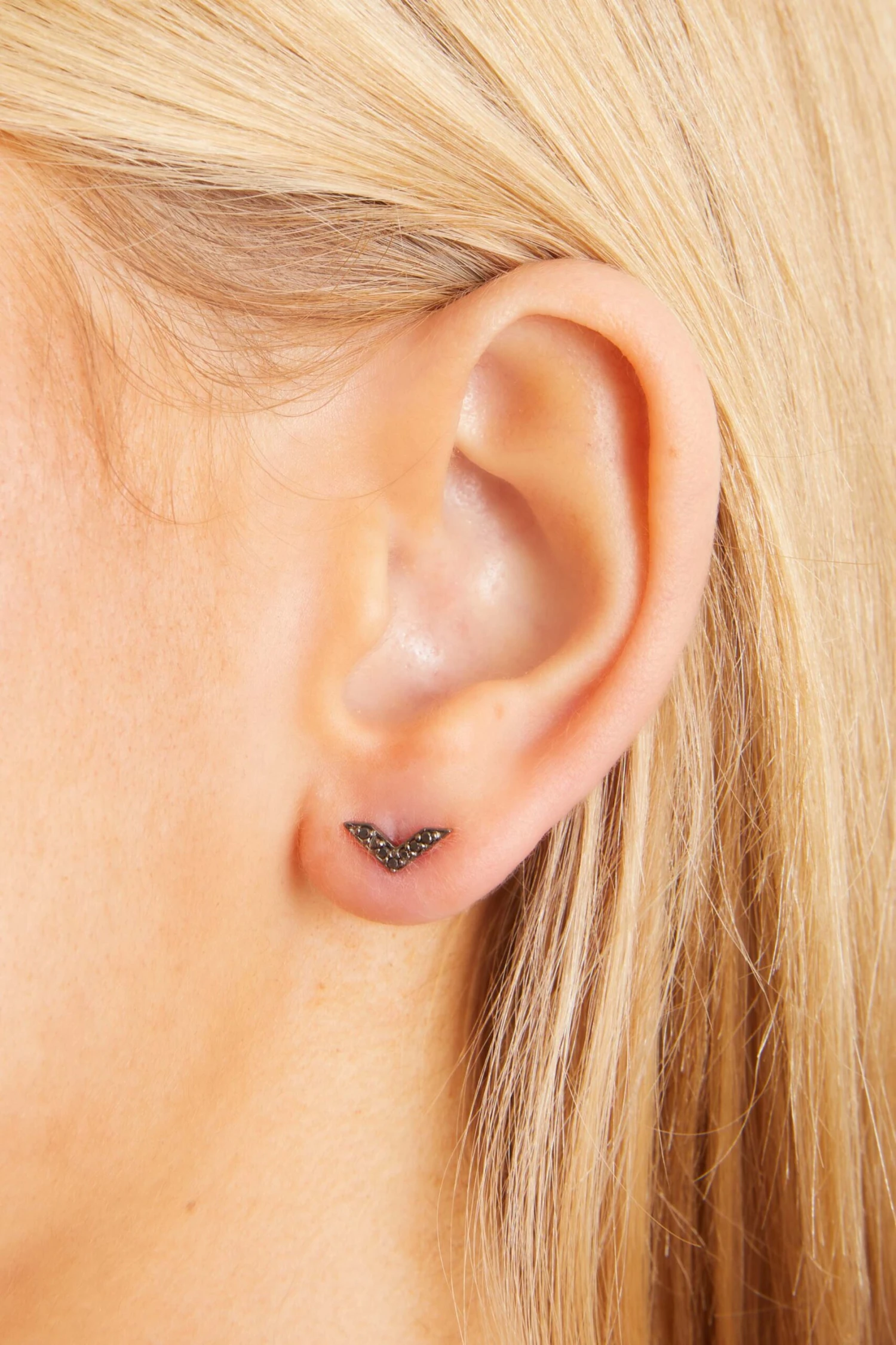 Chevron Studs In Black - Image 2