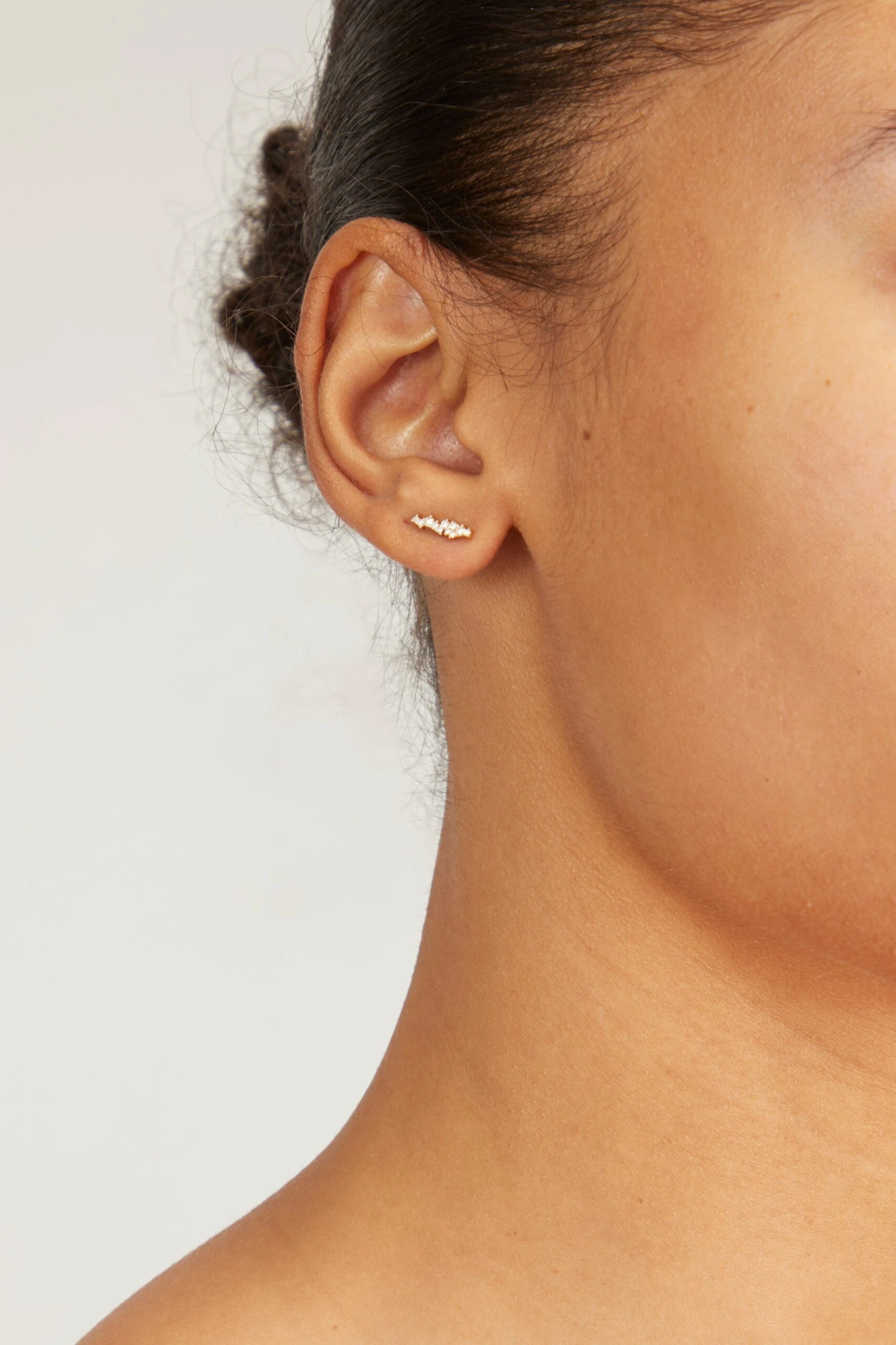 Small Cocktail Bar Studs In Yellow Gold - Image 2