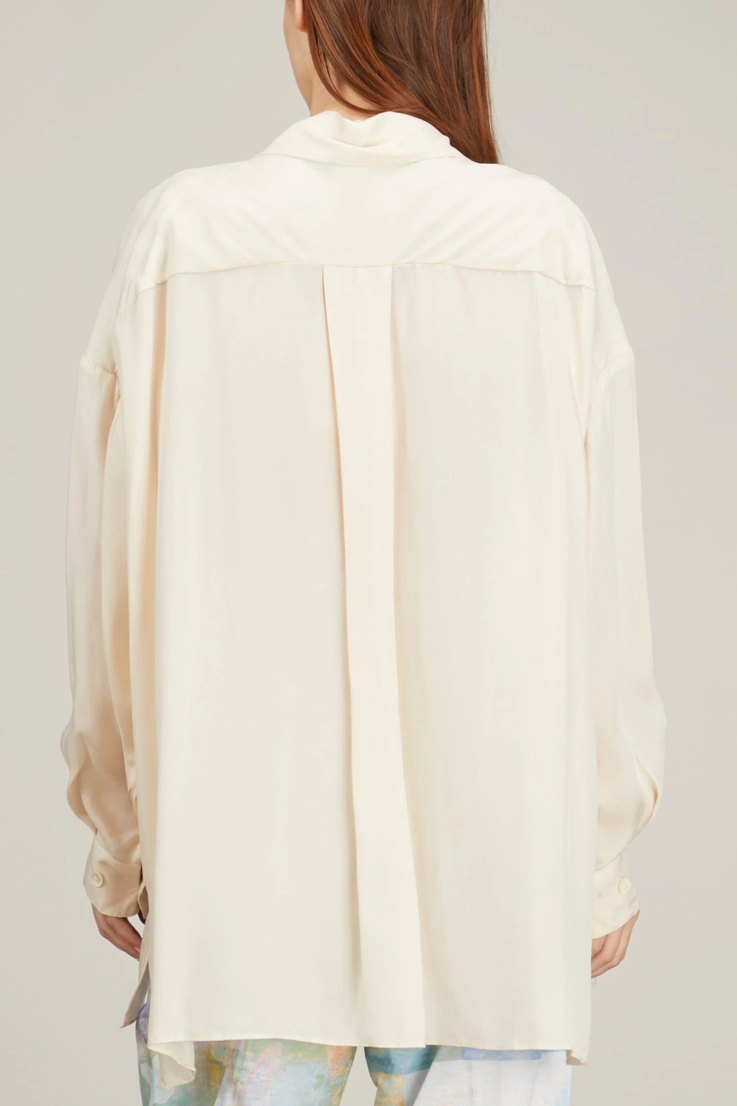 No Collar Workshirt In Cream - Image 4