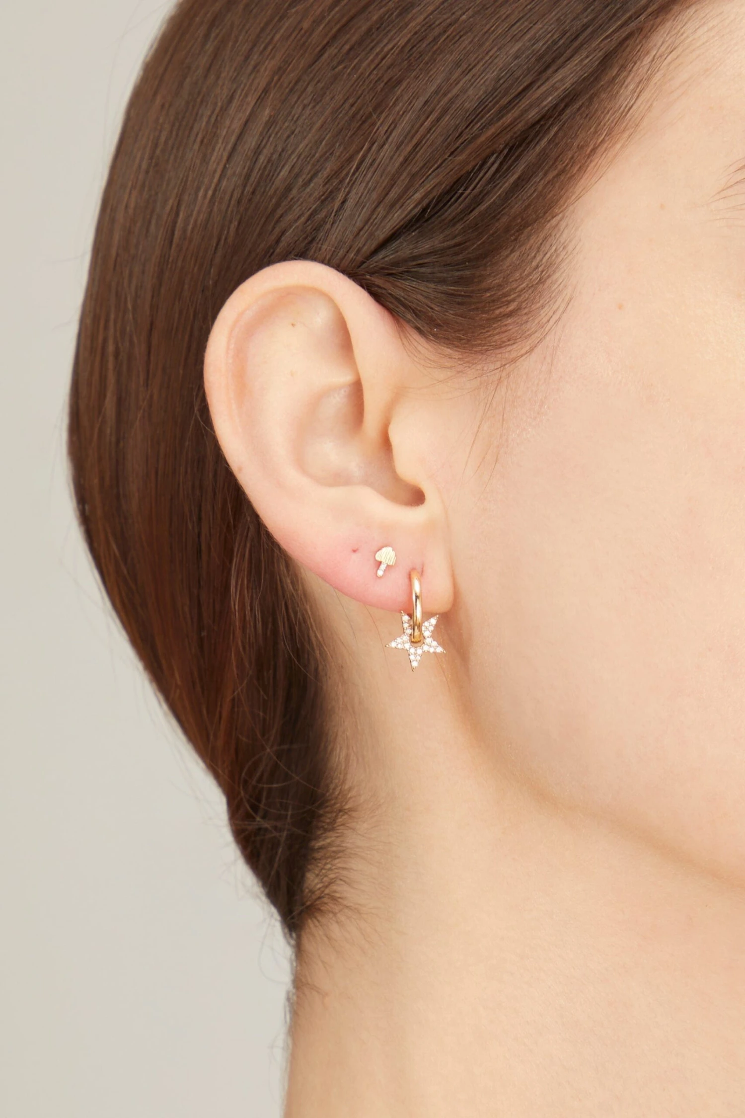 Star Huggies In 14k Yellow Gold - Image 2