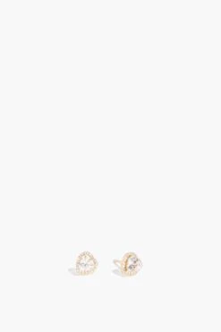 Heart Earrings In White Topaz And Diamond