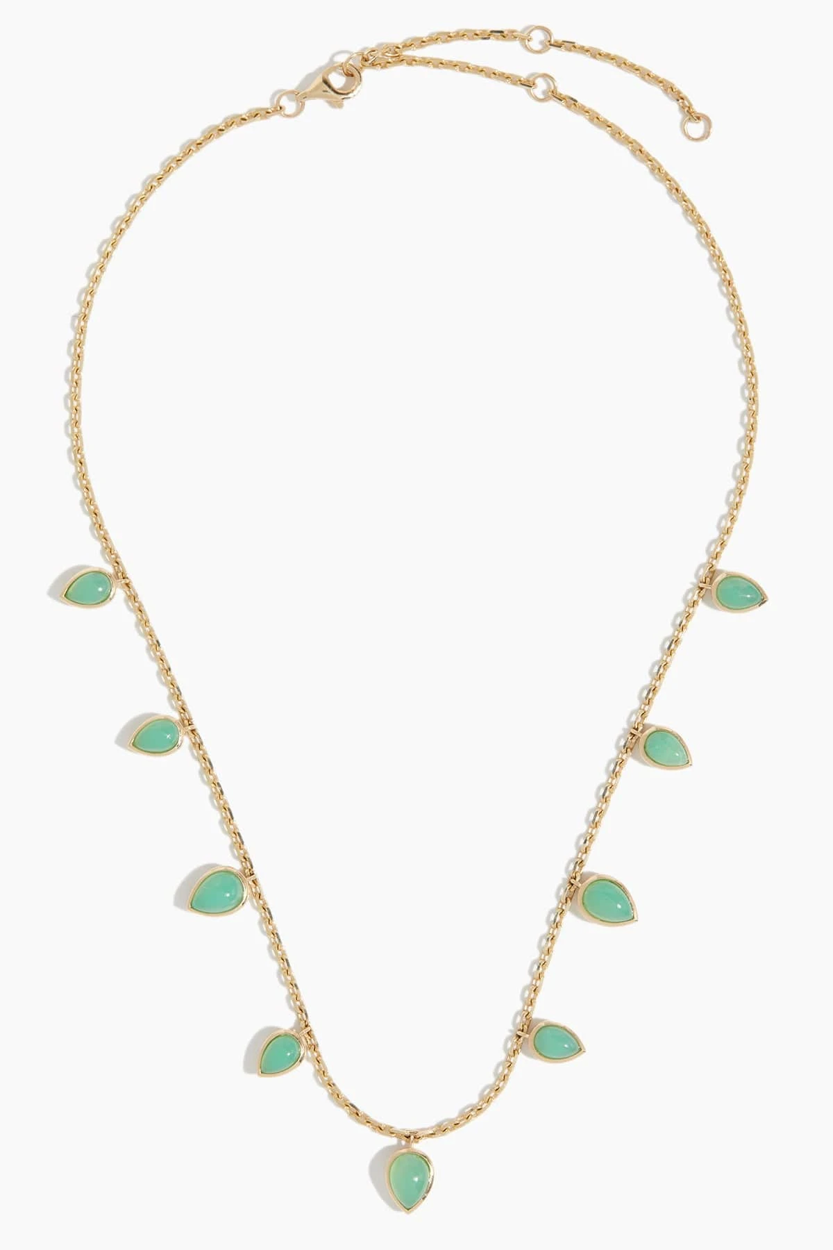 Teardrop Necklace In Chrysoprase And Gold - Image 3