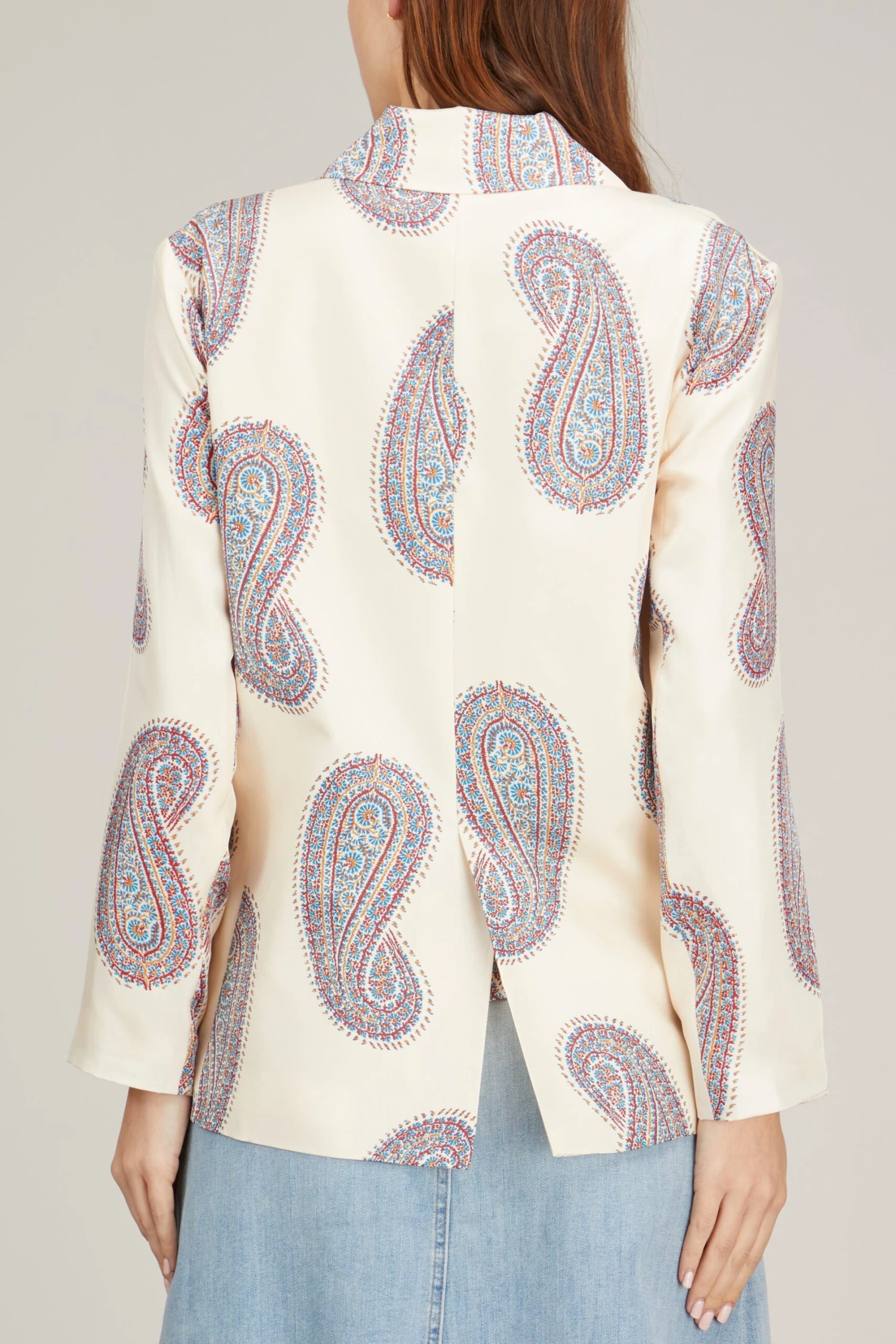 Rowe Blazer In Ivory Paisley - Image 4